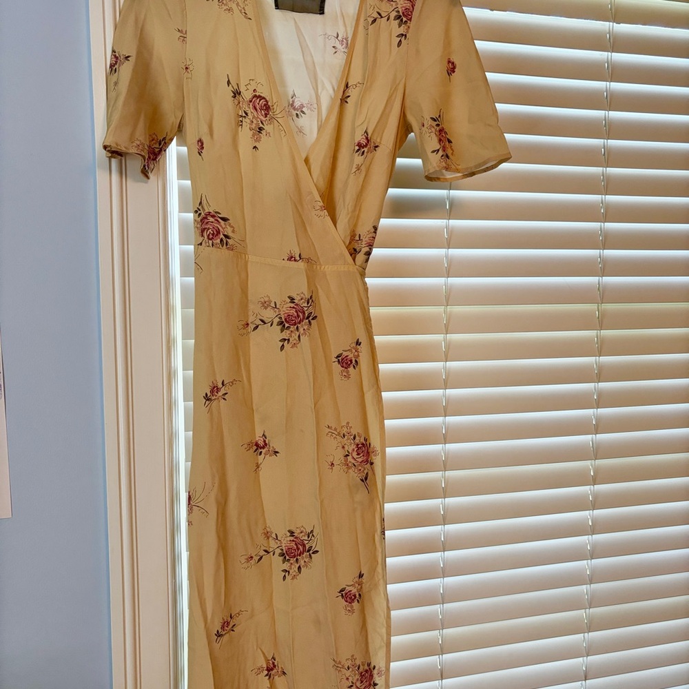 Reformation Yellow Midi Sundress with Short Sleeves